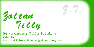 zoltan tilly business card